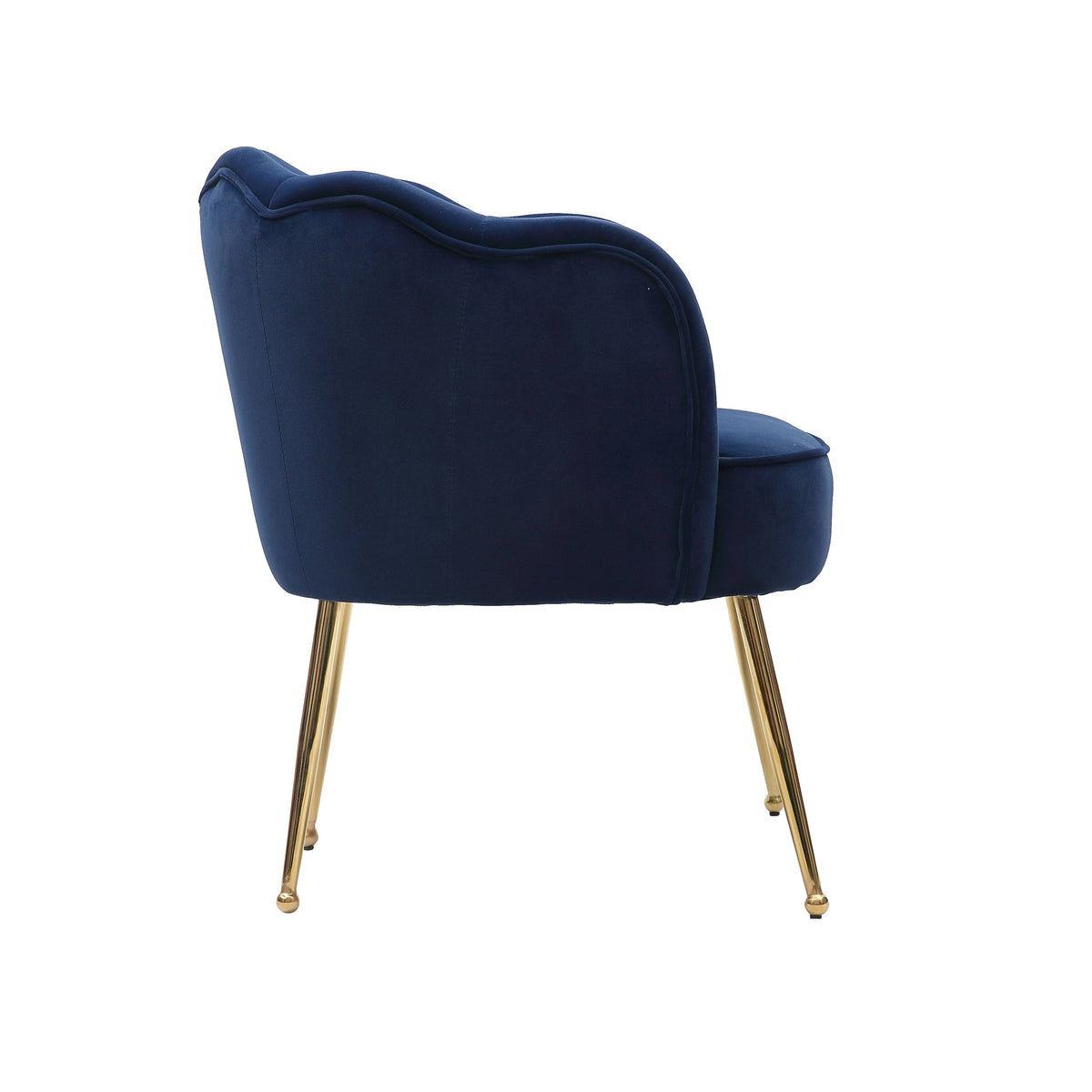 Blue Velvet Accent Chair with Gold Metal Legs R579