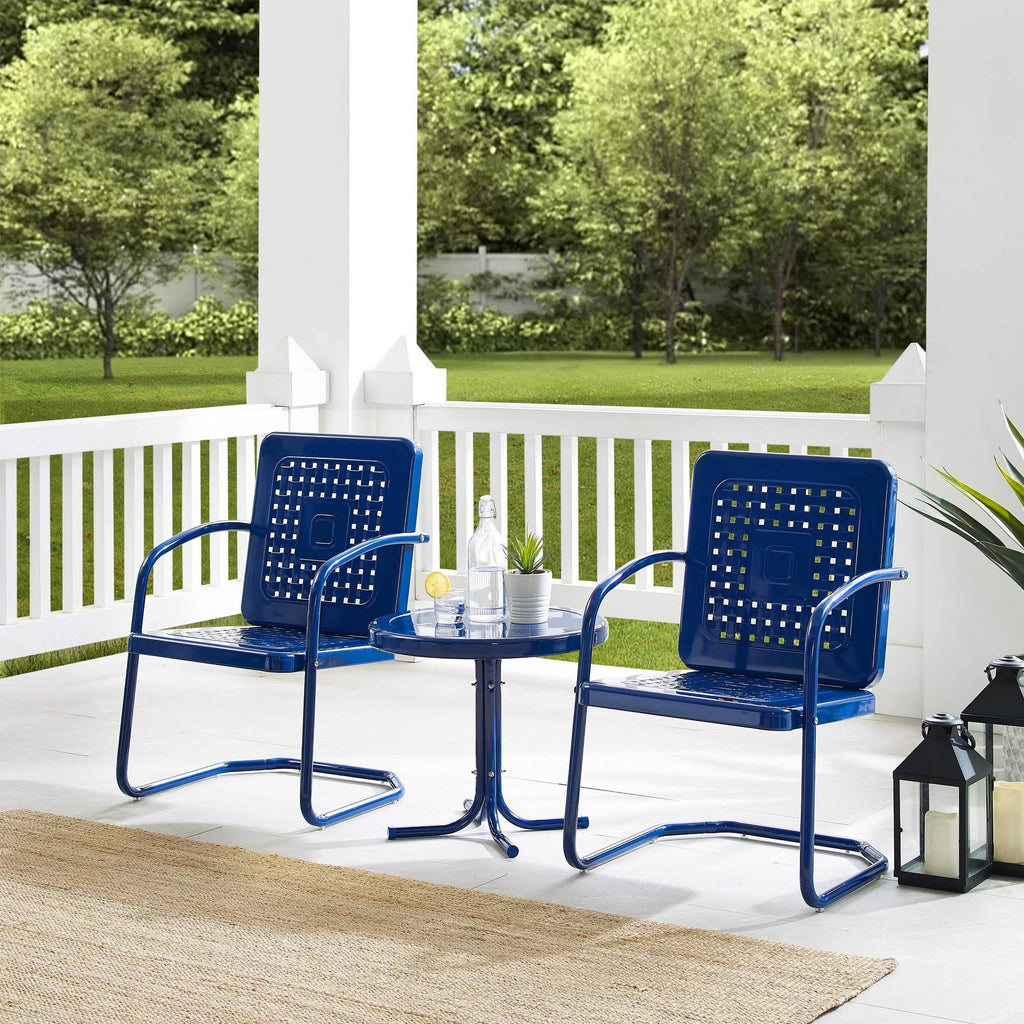 Navy 3-Piece Metal Patio Conversation Set R948840