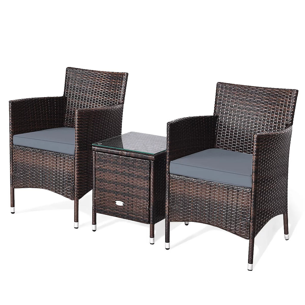 Outdoor Rattan Conversation Set 3 Pieces V3151