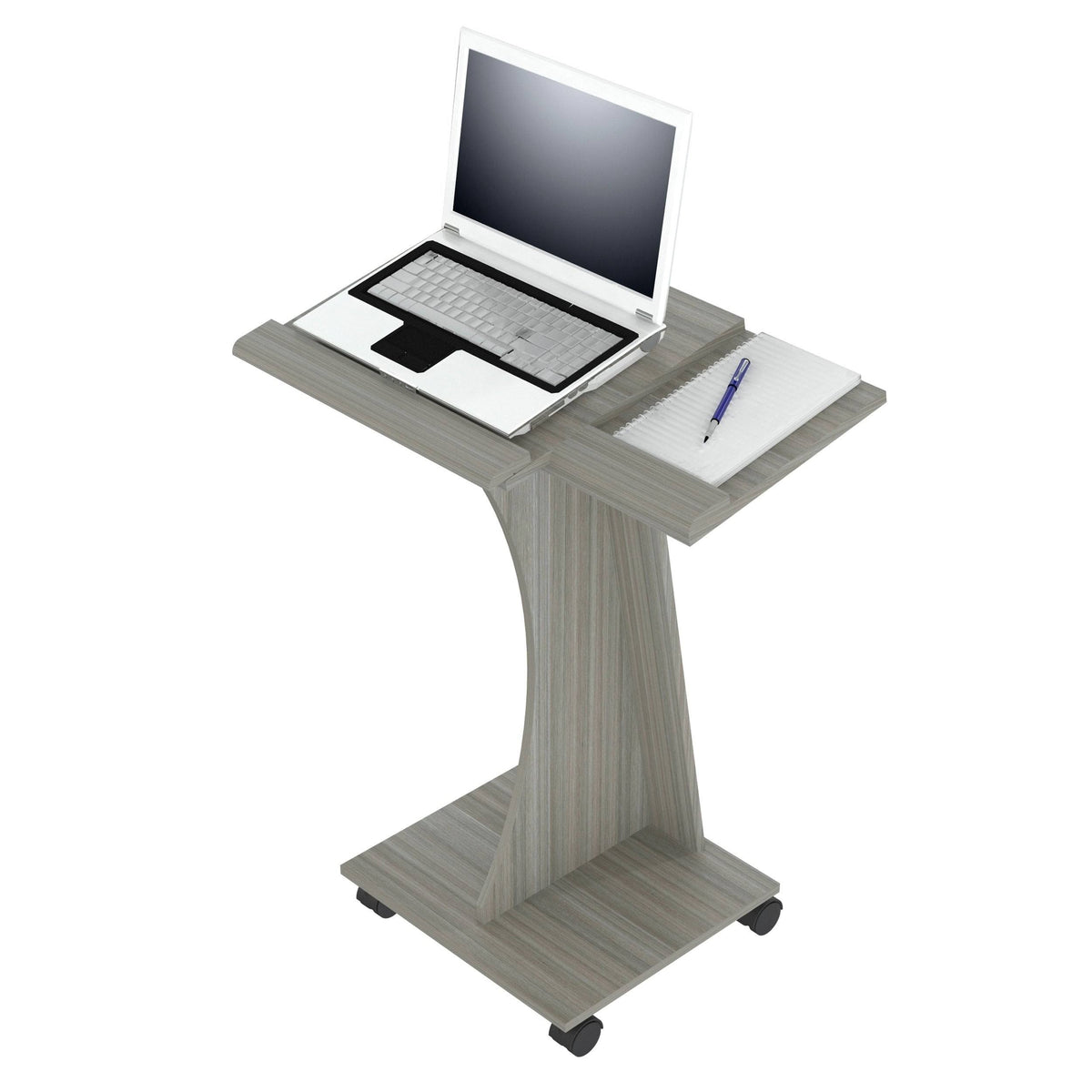Smoke Oak Rolling Laptop Cart U524