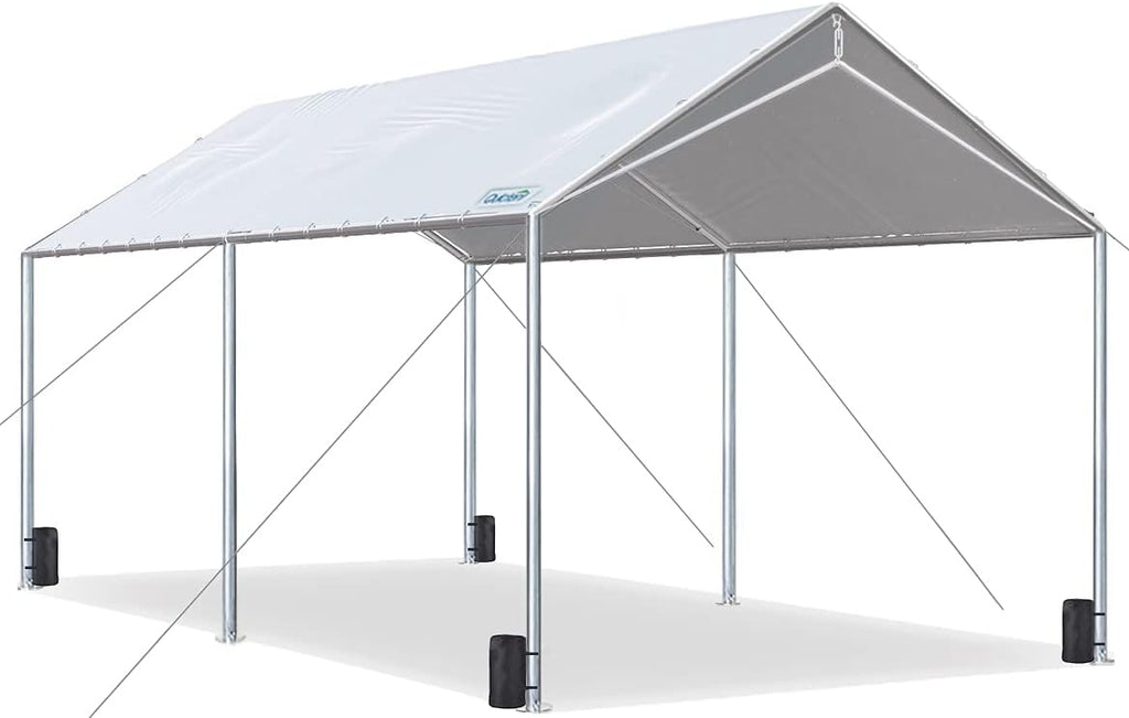 10X20ft Heavy Duty Carport Car Canopy Party Tent with 3 Reinforced Steel Cables Y19363