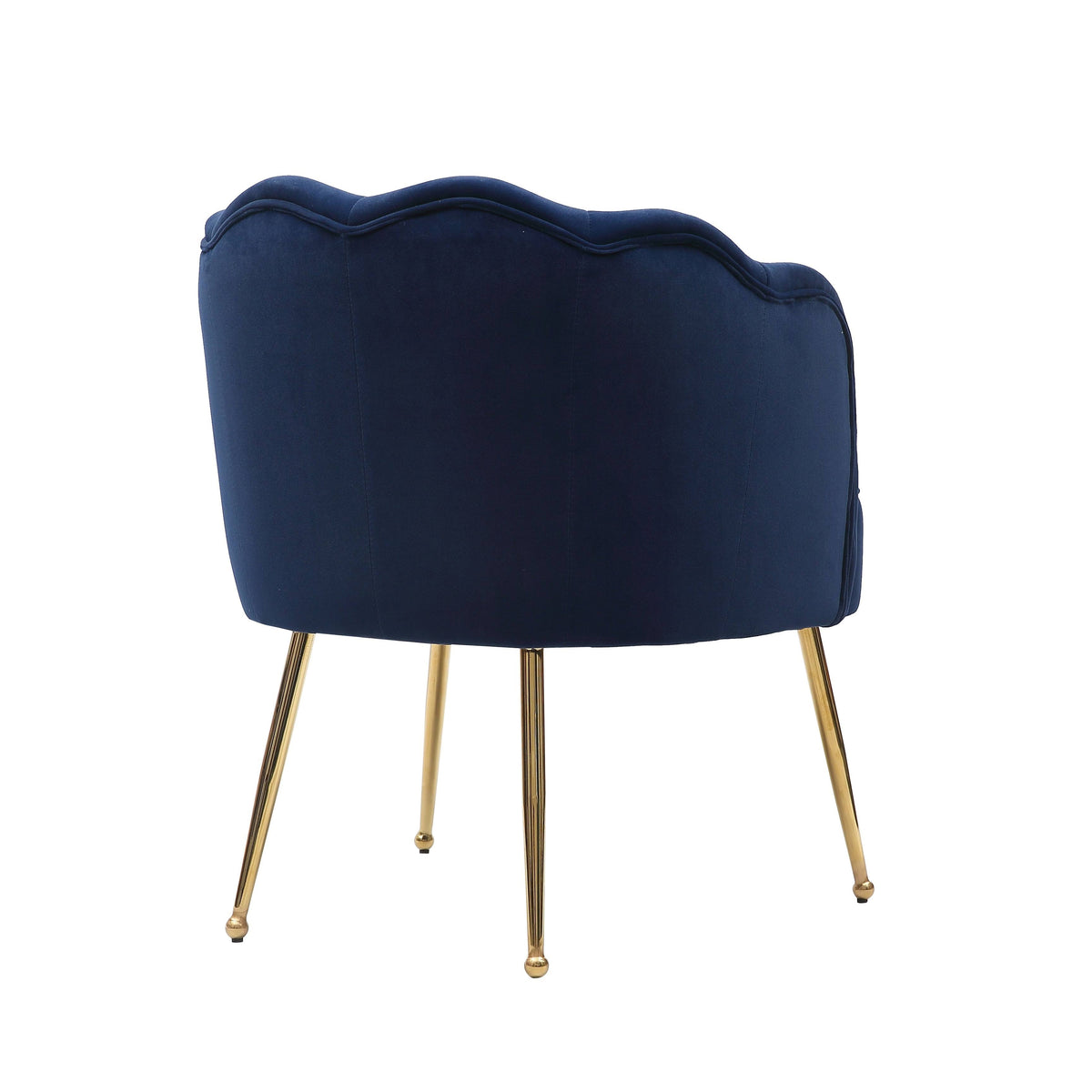 Blue Velvet Accent Chair with Gold Metal Legs R579