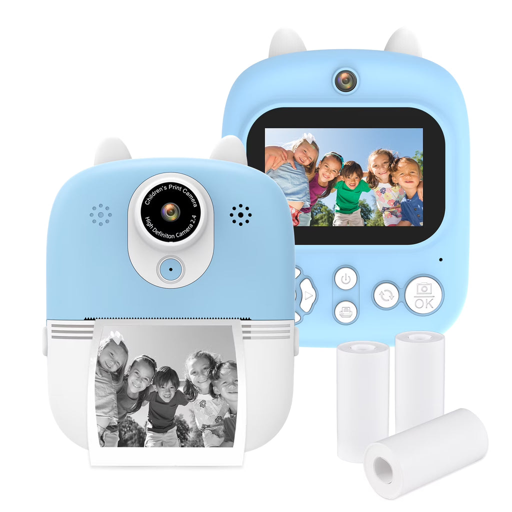 Instant Camera with Dual Lenses, 12MP, 32GB Memory, 3 Printing Paper Rolls Z331