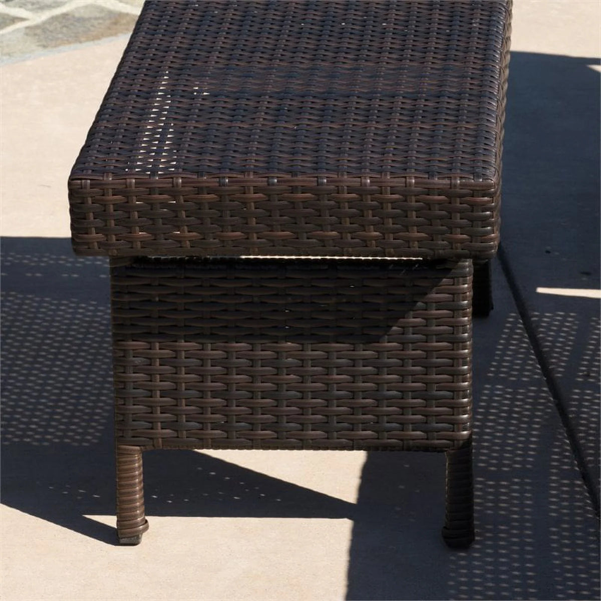 3 Piece Multibrown Outdoor Wicker Chaise Lounge Set E912203