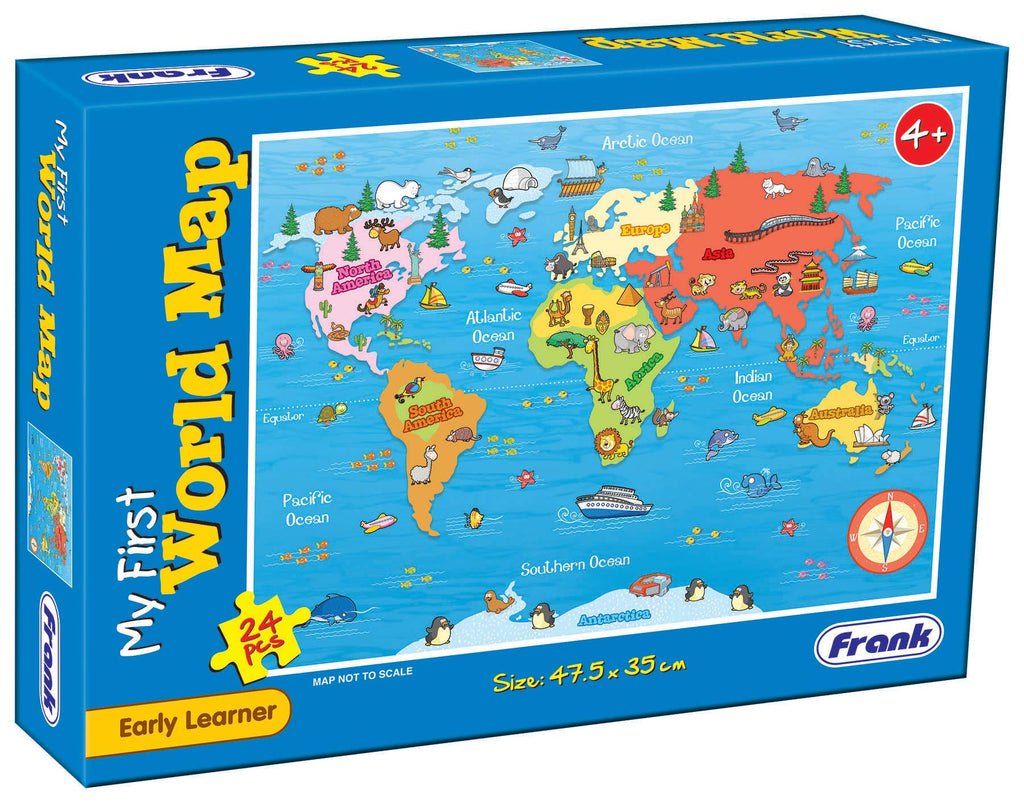 World Map Puzzle 24 Pieces Jigsaw Puzzle For Kids Age 4 Years Old And Above D2088