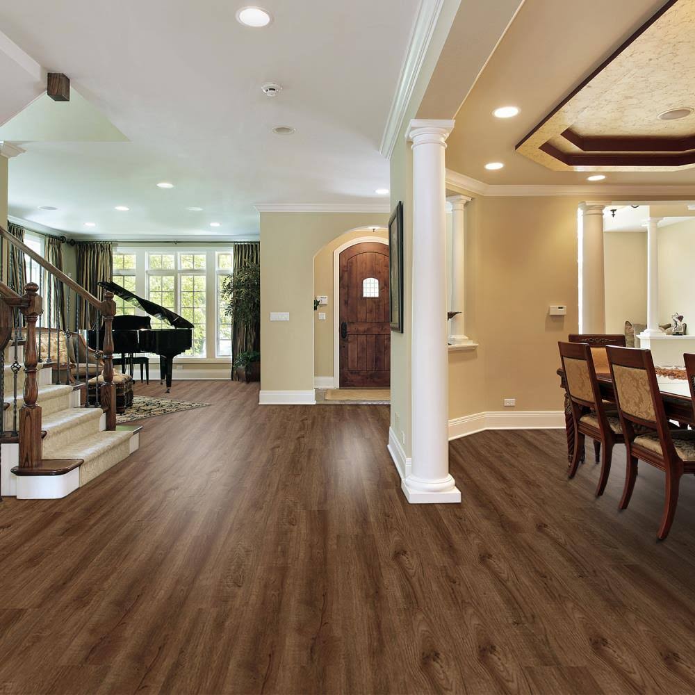 Brown Embossed Vinyl Flooring W8783