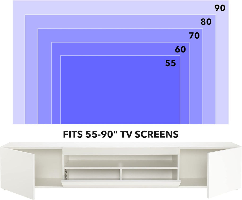 White TV Stand with Lights H22115