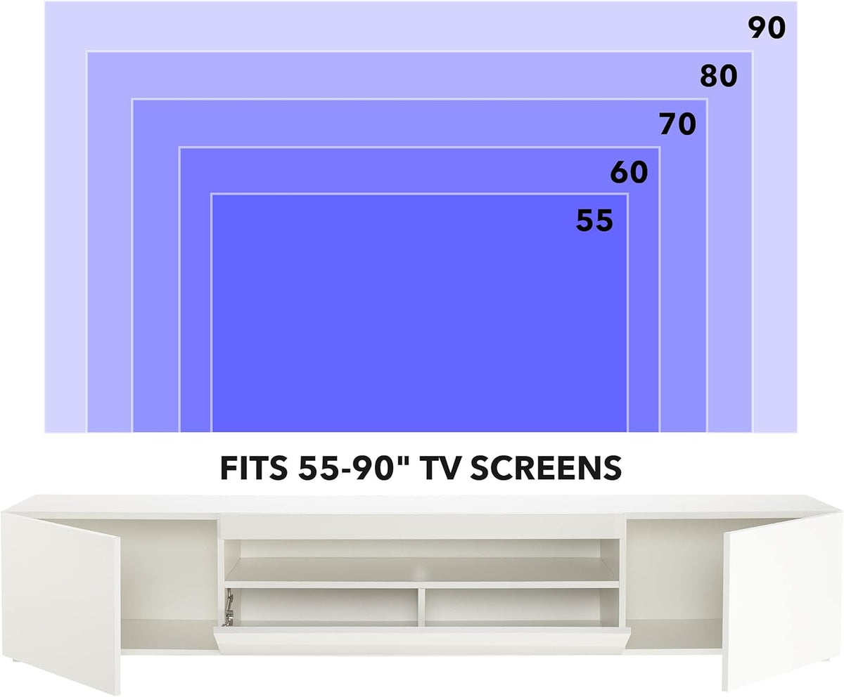 White TV Stand with Lights H22115