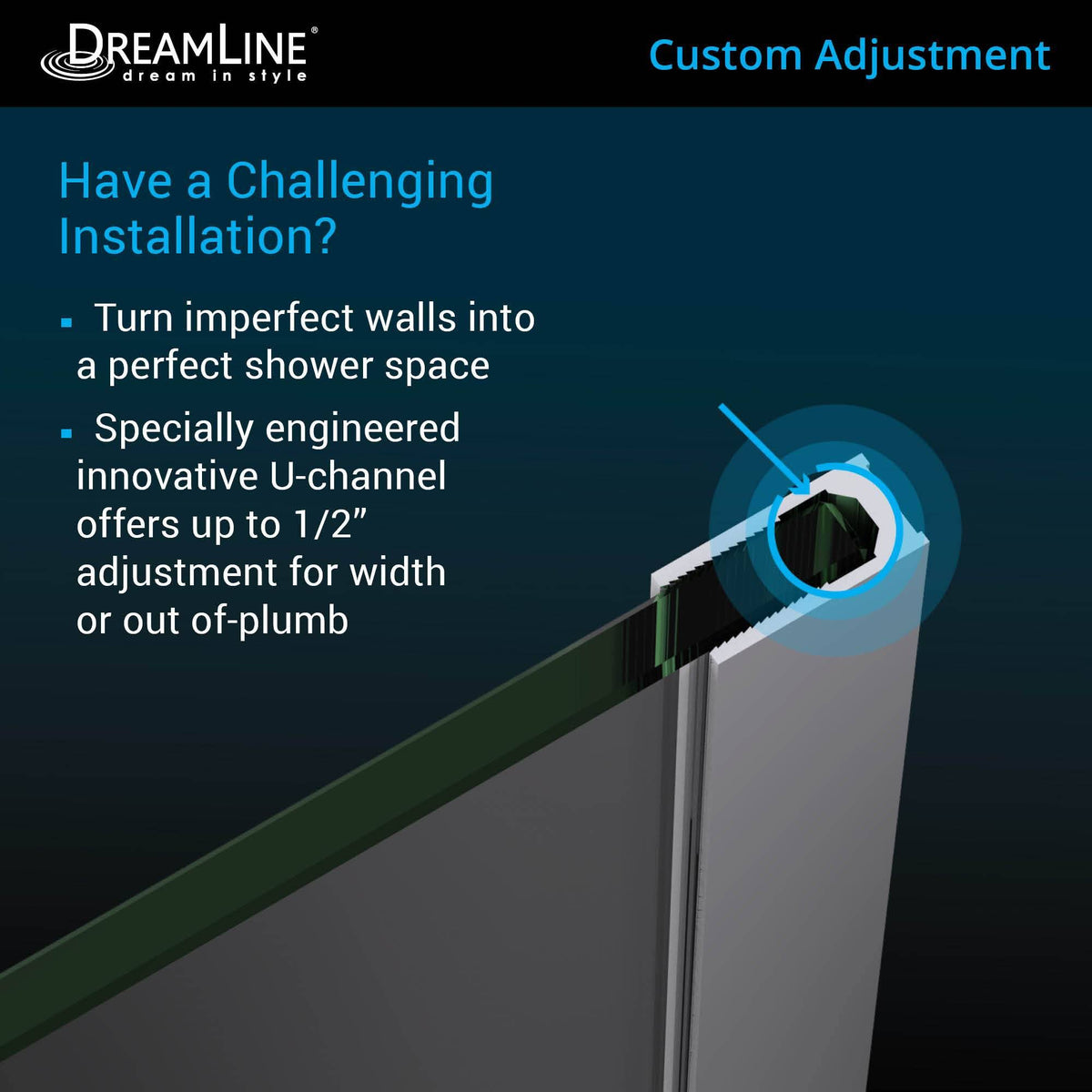 Brushed Nickel Hinged Shower Door J209