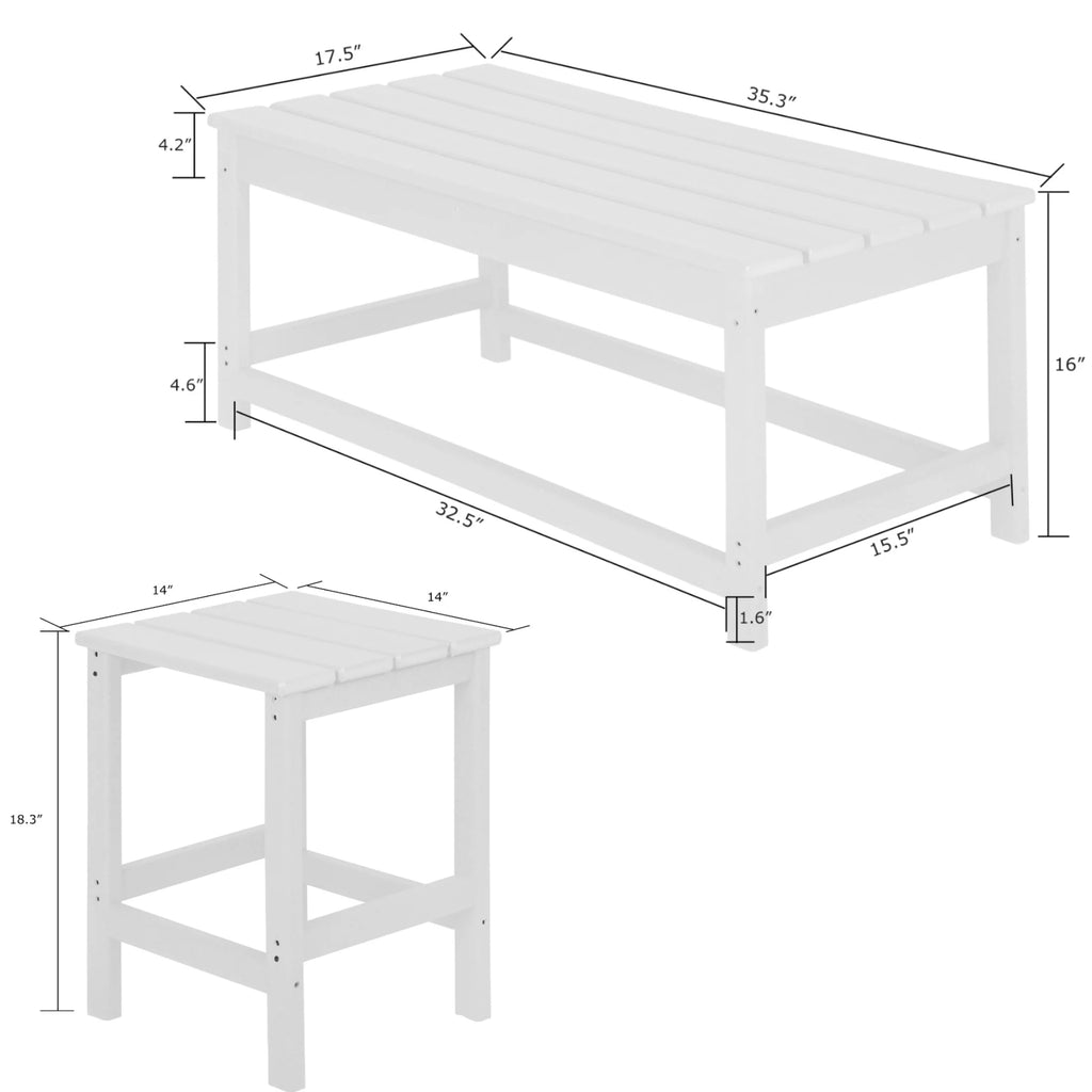 3-Piece All Weather Poly Lumber Outdoor Table Set A4681