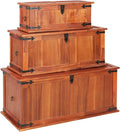 Storage Chest with Safety Hinge Wooden Storage Trunk with Metal Latch F4964