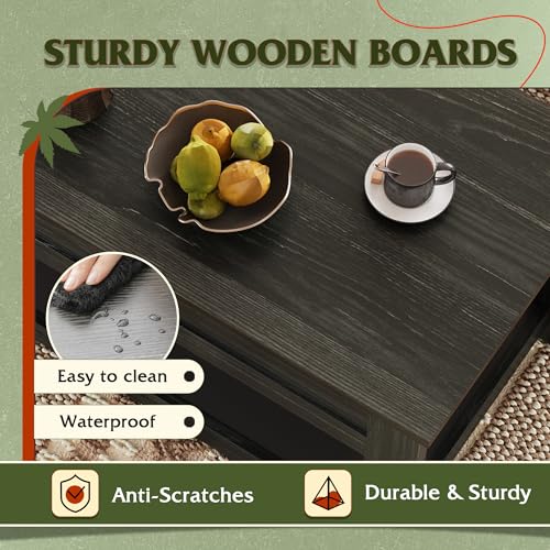 Rustic Brown Lift Top Coffee Table with Storage Shelf A67675