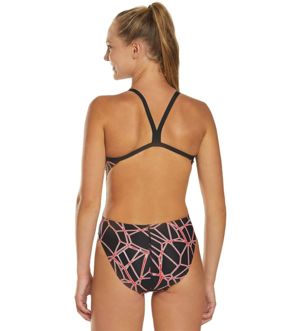 Black-Red One Piece Swimsuit J503