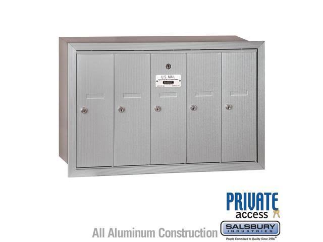 Bronze-Vertical Recessed Mounted Mailbox with 5 Doors O437430