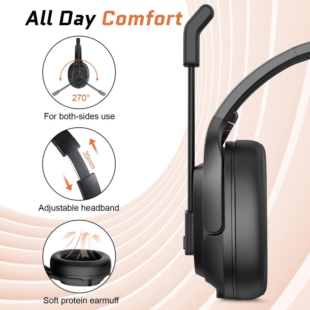 Noise Canceling Trucker Bluetooth Headset with Microphone T820