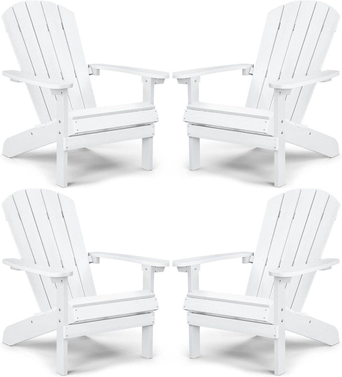 Adirondack Chairs Set of 2 Plastic Weather Resistant Grey V808091