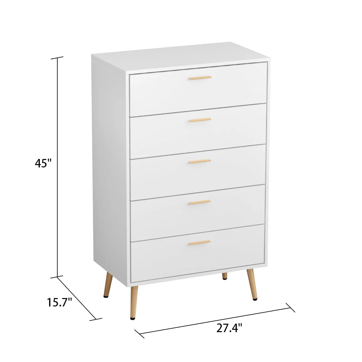 White 5 Drawer Dresser A2156