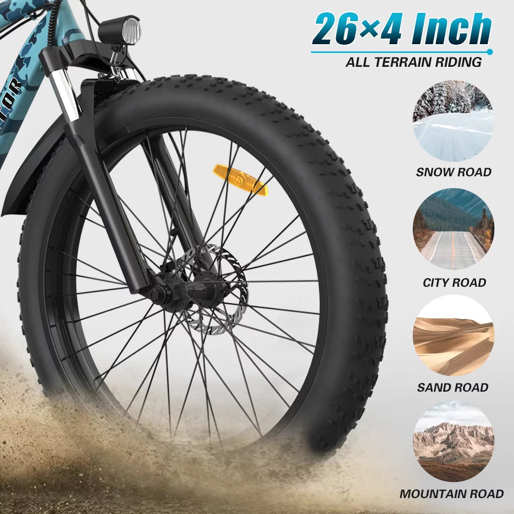 750W 48V 13AH Fat Tire Electric Mountain Bike A492