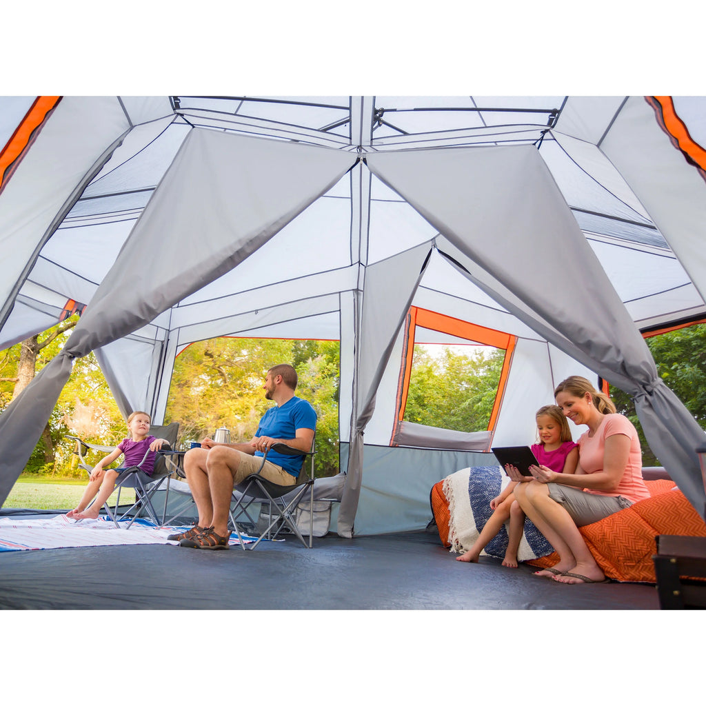 20' x 18' 12-Person 3-Room Instant Cabin Tent with Screen Room S527