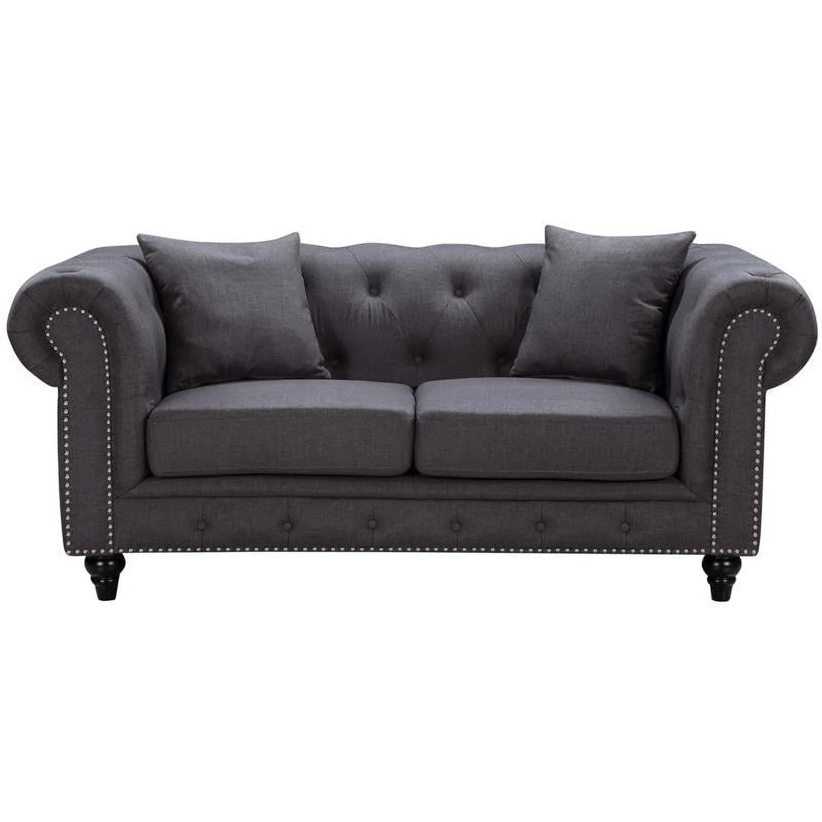 Chesterfield Loveseat with Accent Pillows A388