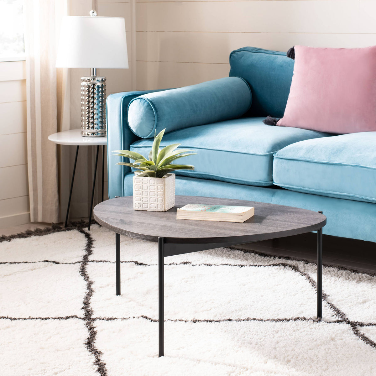 Dark Grey Oak/Black Coffee Table P826