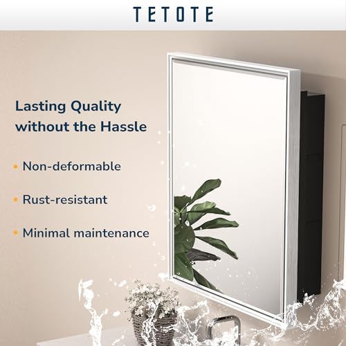40x30 Inch Silver Framed Medicine Cabinet with Beveled Mirror H8439