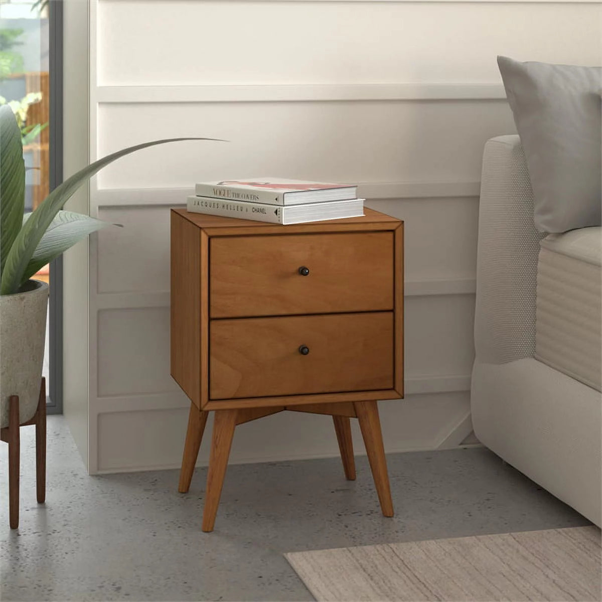 3 Piece Small TV Console Full Size Panel Bed & Nightstand I9652