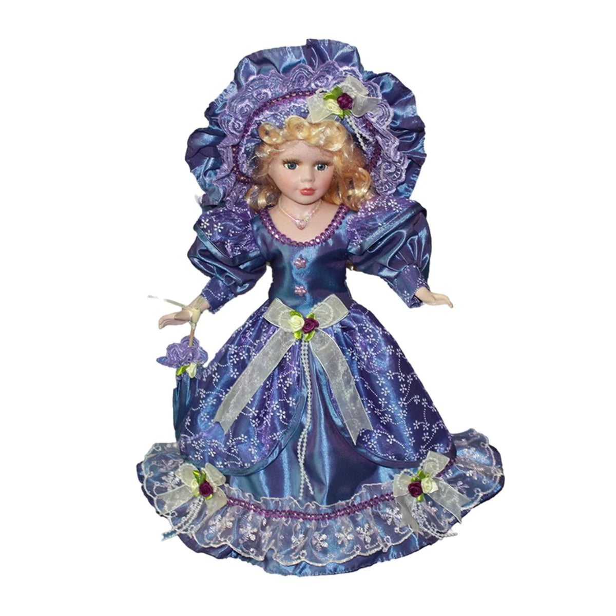 Violet Porcelain Dollhouse Lady with Dress Q50333