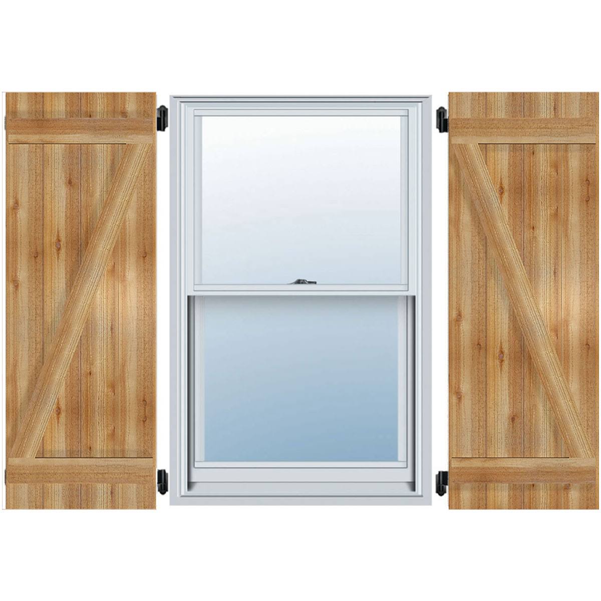 Rough Sawn Western Red Cedar Board-n-Batten Shutters with Z-Bar W459170