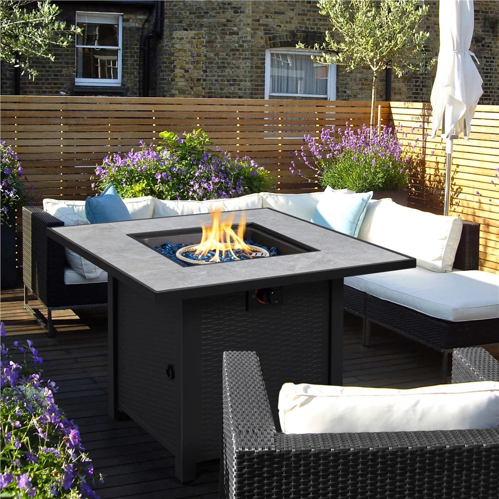 30'' Square Propane Fire Pit Table 50,000 BTU X55824
