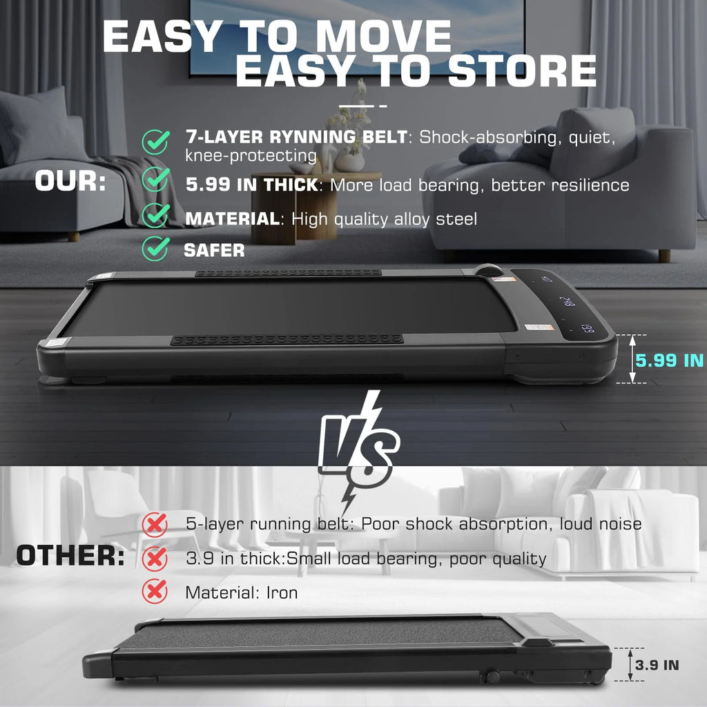Black Under Desk Treadmill with Remote Control V557095