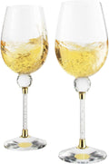 Set of 2 Gold Wine Glasses 16 Ounces Q800