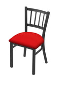 Pewter Finish Canter Red Chair D4044