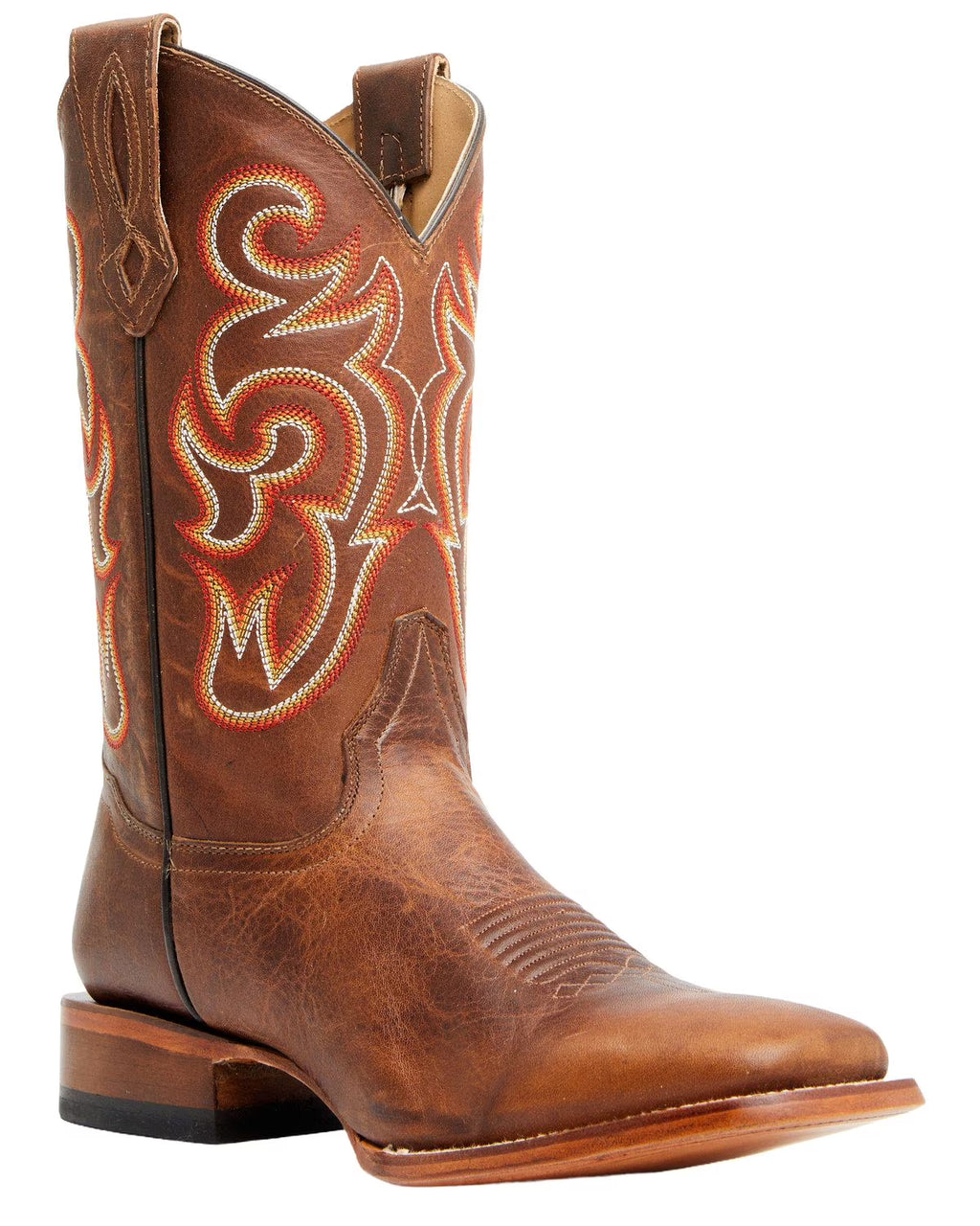 Brown Broad Square Toe Western Boot D73457