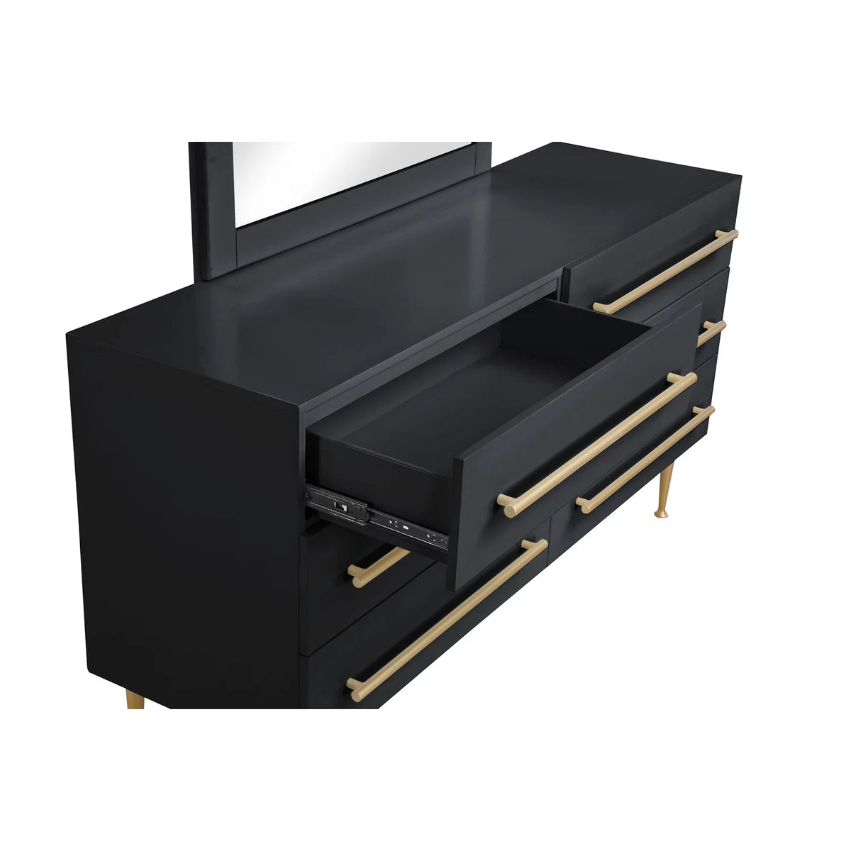 Black Dresser with Gold Accents S718