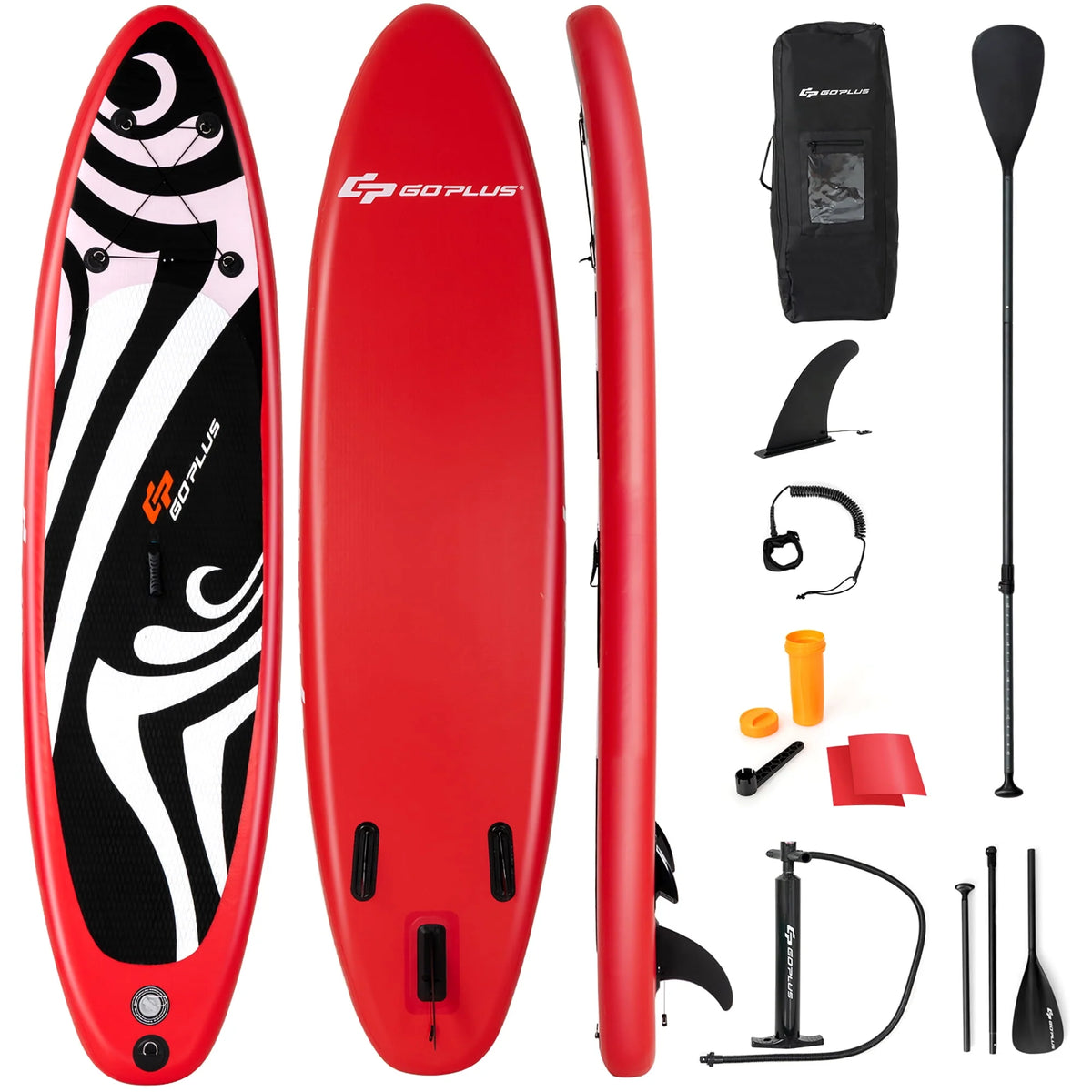 11' Inflatable Stand Up Paddle Board with Bag Paddle Pump Red K423