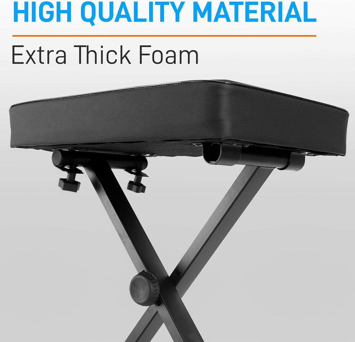 Adjustable Padded Bench Keyboard Piano Seat with Extra Thick Foam Cushion J9484