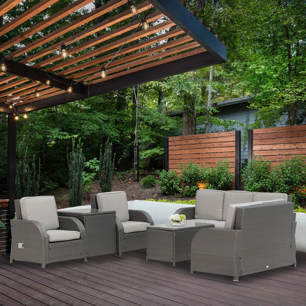 6-Piece Outdoor Wicker PE Rattan Sectional Sofa Set G38798