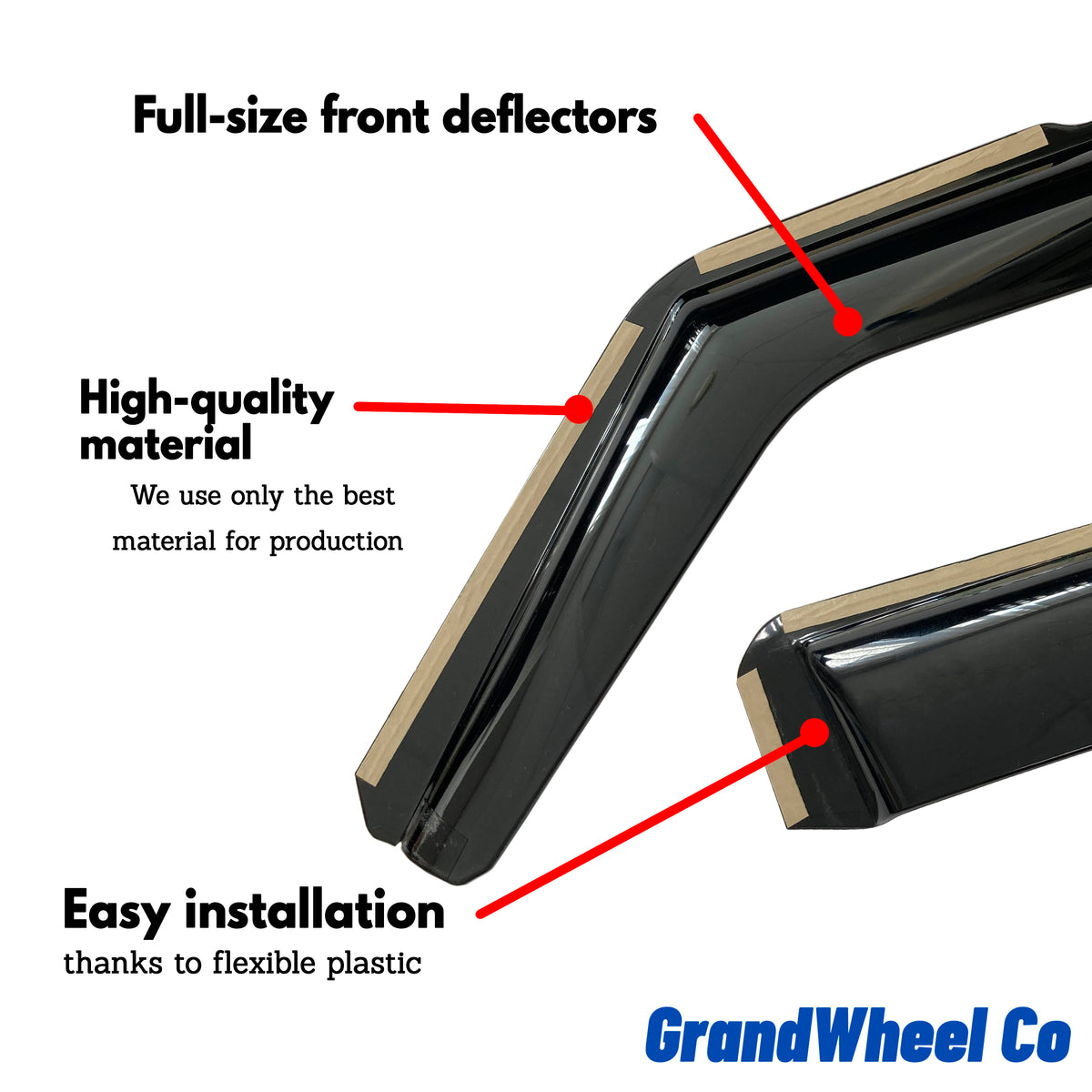 Smoke Tinted in-Channel Side Window Vent Visor Deflectors Rain Guards 4 pcs O970