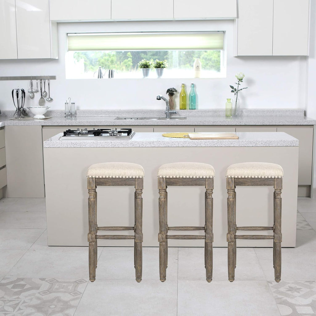 30 Inch Taupe Barstool Set of 2 K73388