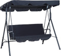 Grey 3-Person Porch Swing with Canopy V151579