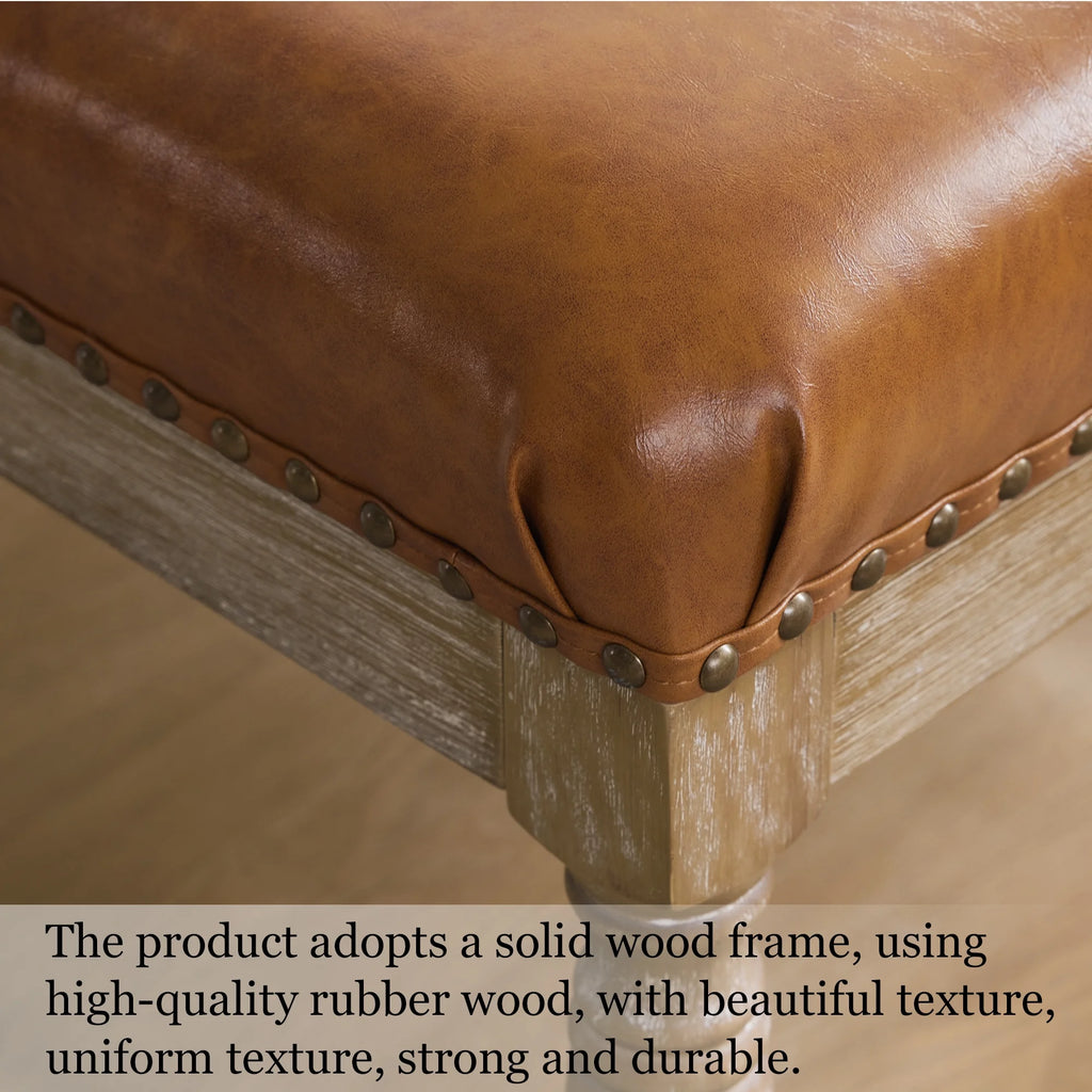 Large Square Ottoman Coffee Table with Storage Shelf (Brown) F926