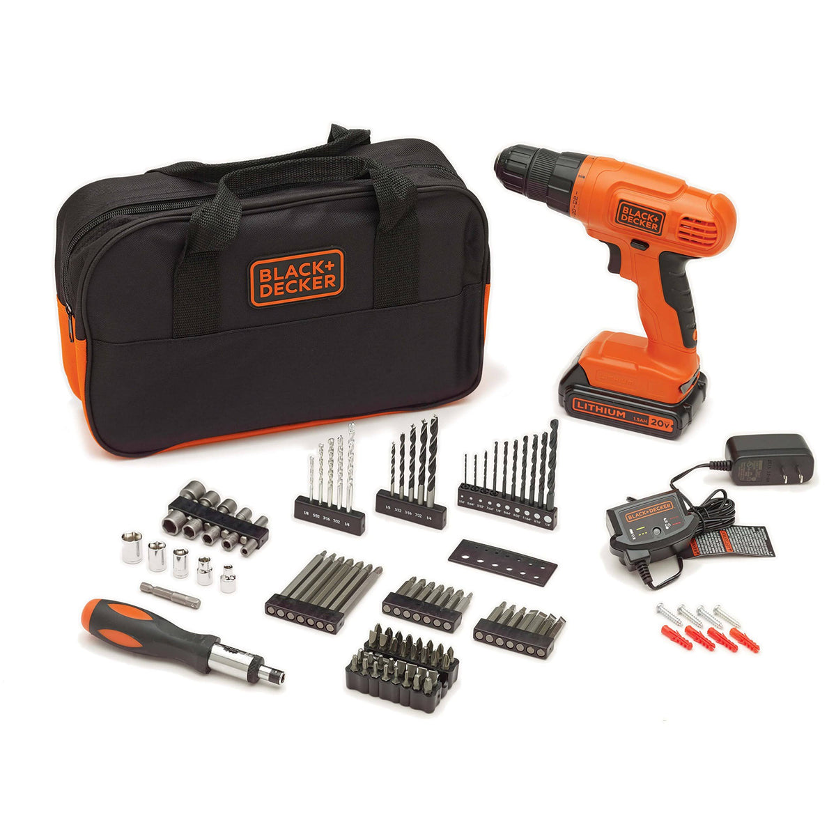 20-Volt Max Lithium-Ion Drill Kit with 100 Accessories F332