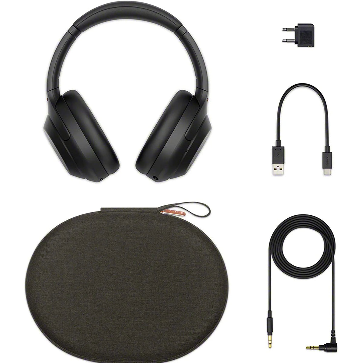 Black Wireless Noise-Canceling Over-Ear Headphones 7pc Bundle Z3719