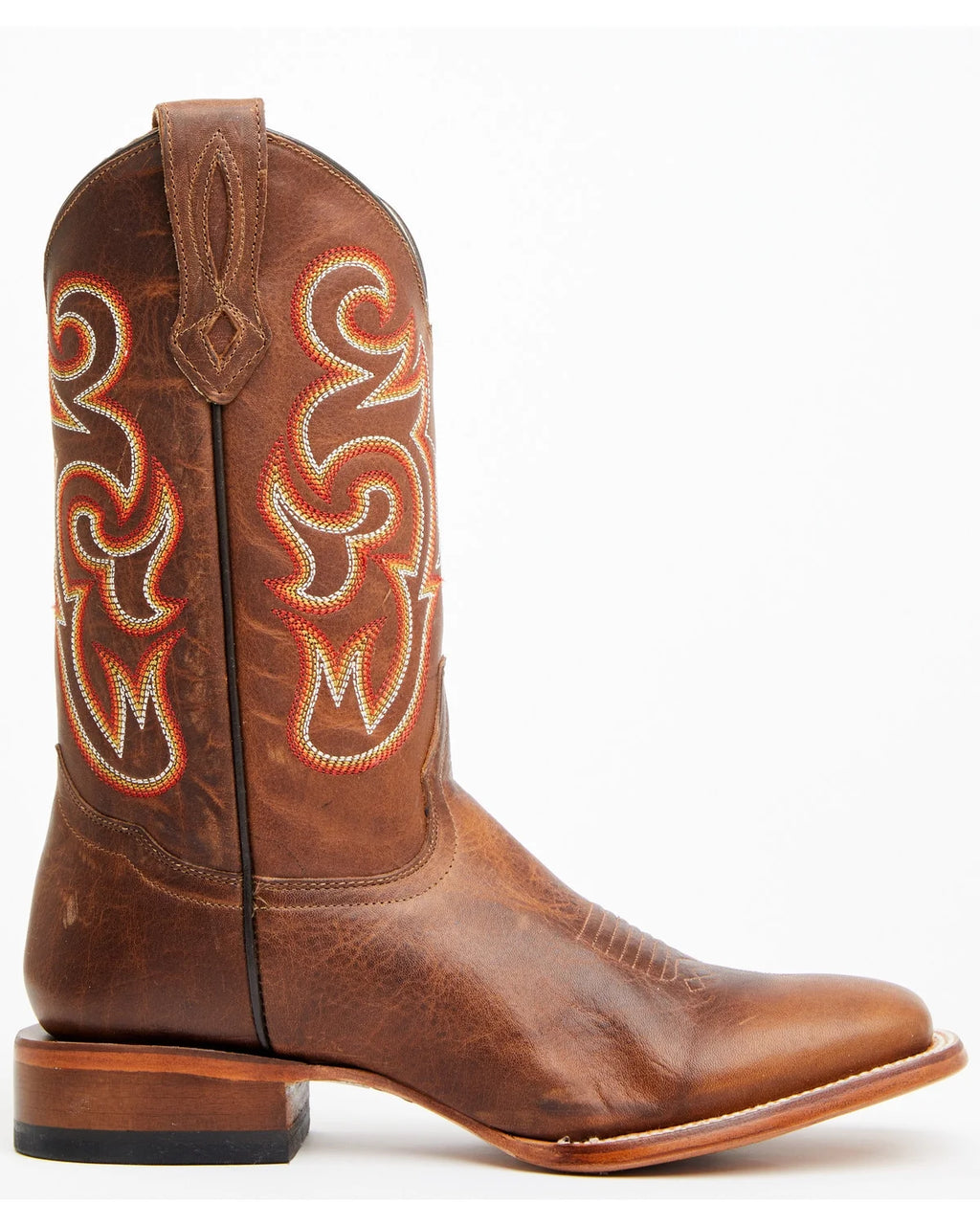 Brown Broad Square Toe Western Boot D73457