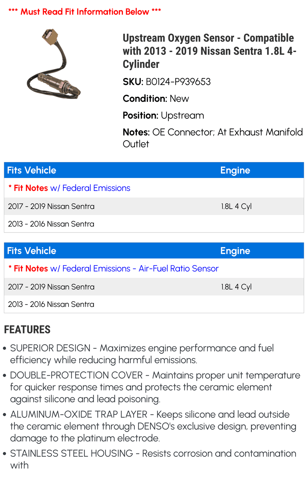Oxygen Sensor S208