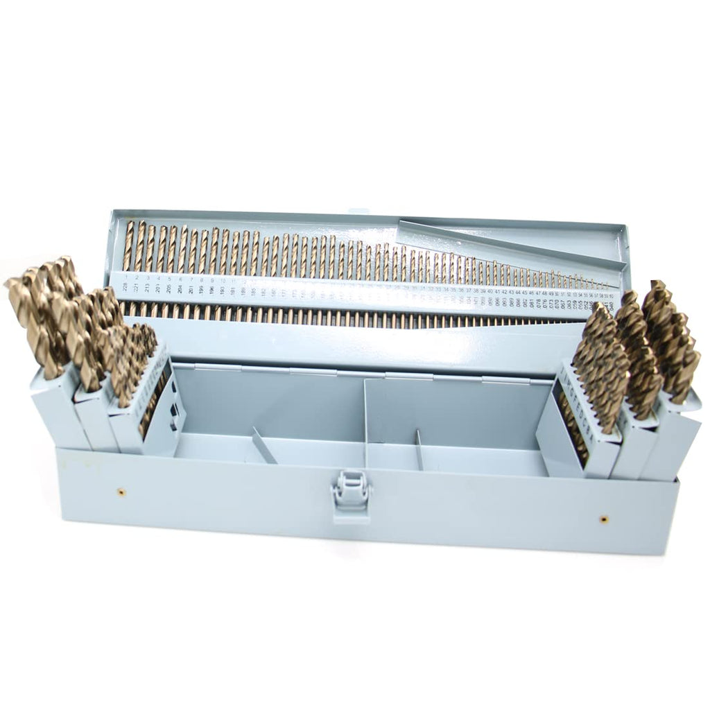 115 pcs HSS Cobalt Drill Bit Set with Metal Indexed Storage Case N707