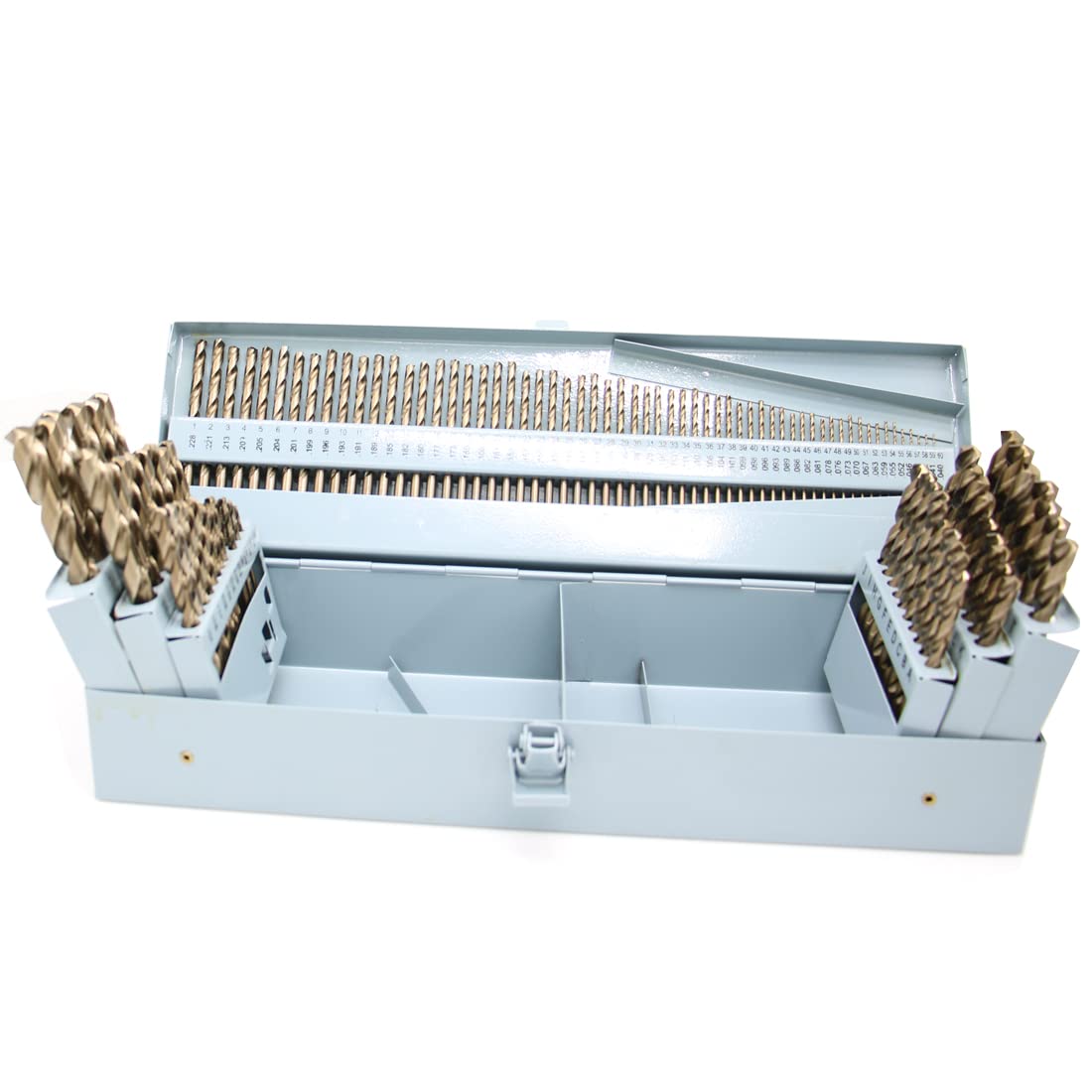115 pcs HSS Cobalt Drill Bit Set with Metal Indexed Storage Case N707
