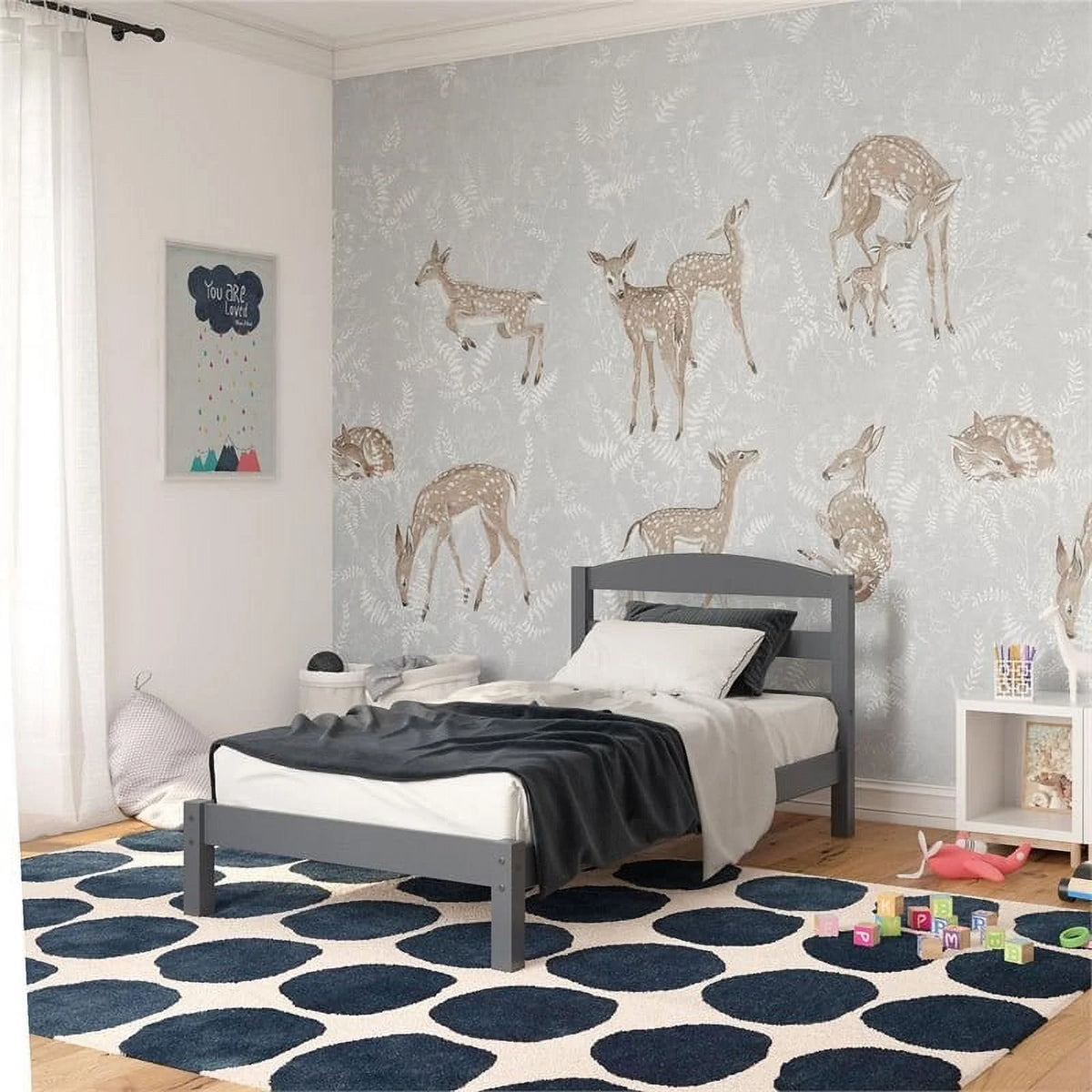 Twin Bed in Gray L391905