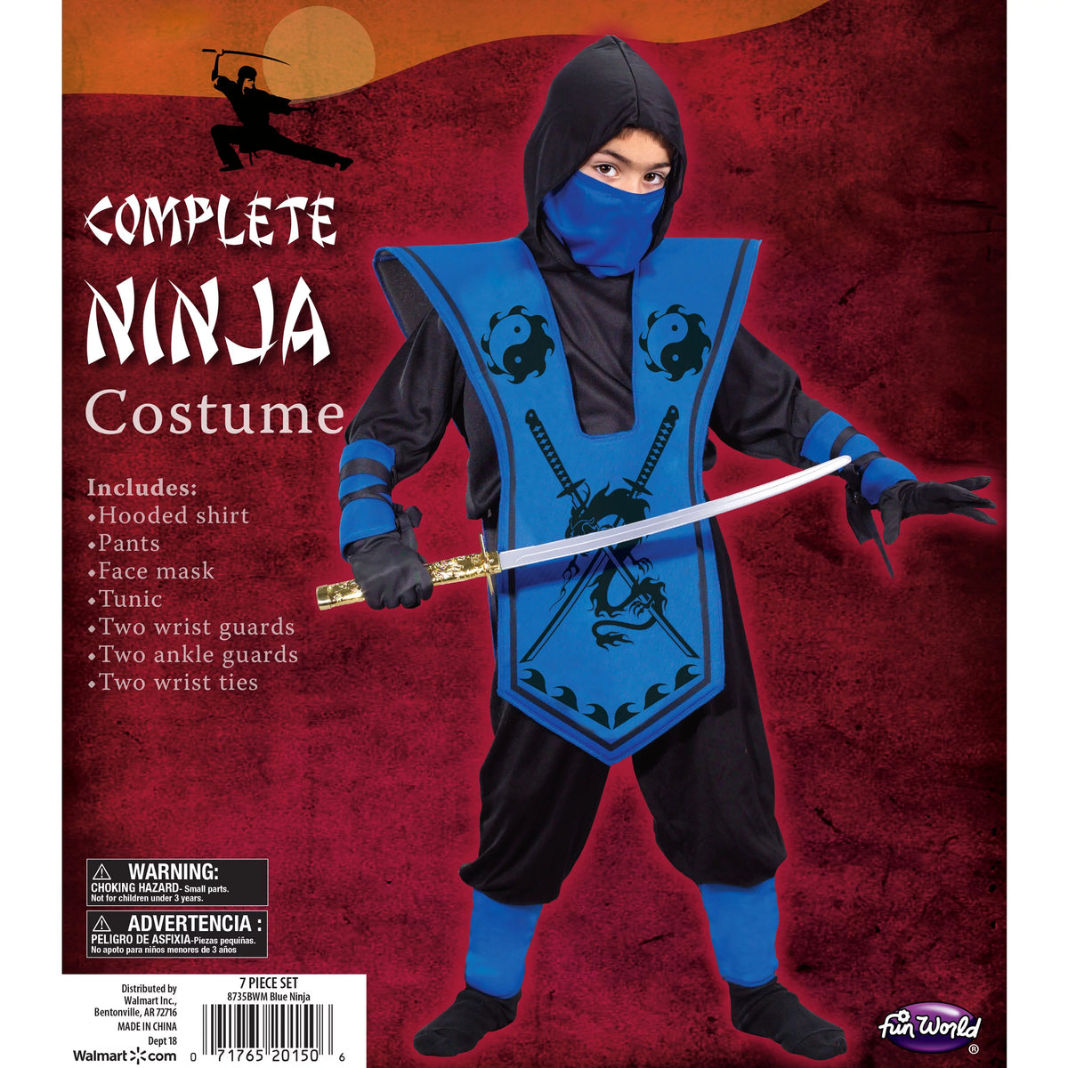 Blue Ninja Halloween Costume S275532